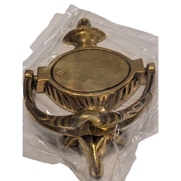 Vintage Solid Brass Door Knocker Fancy Colonial Unused With Screws 1980s - Picture 3 of 4